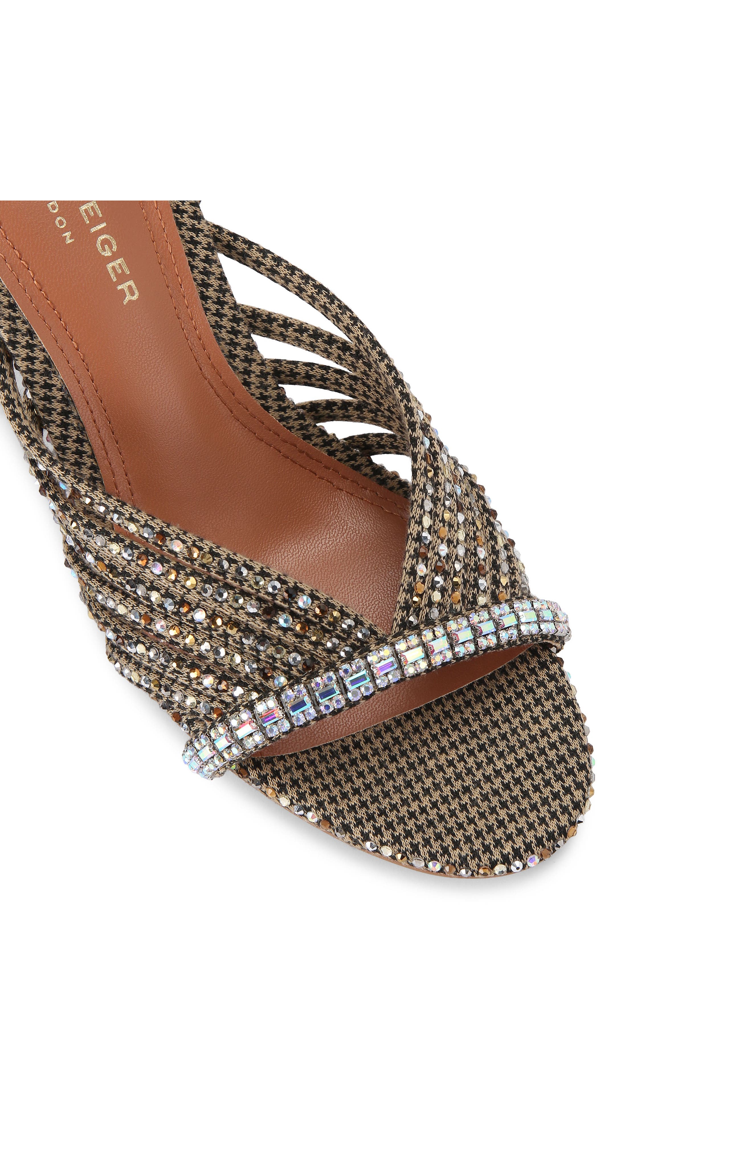 Kurt Geiger London Crystal Ankle Strap Sandal, Alternate, color, Open Beige