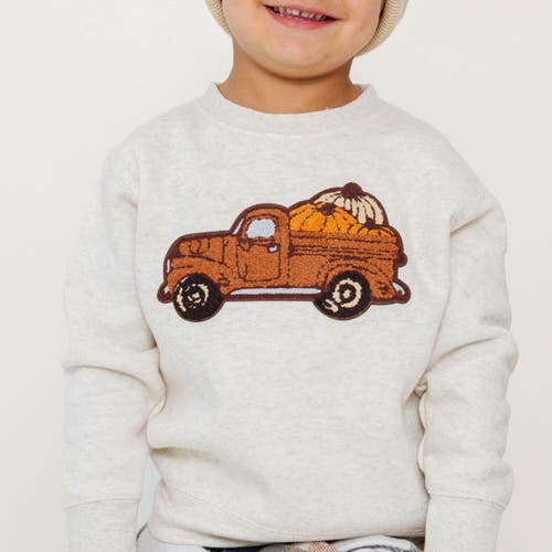 Sweet Wink Fall Truck Patch Sweatshirt In White