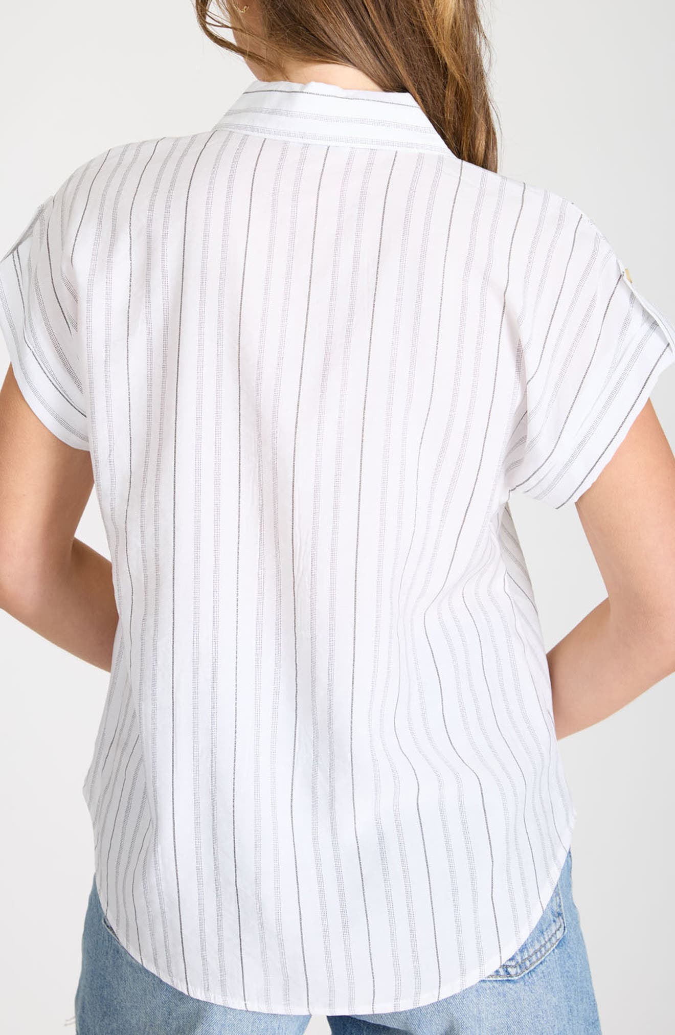 Stripe Short Sleeve Button-Up Shirt - image 2