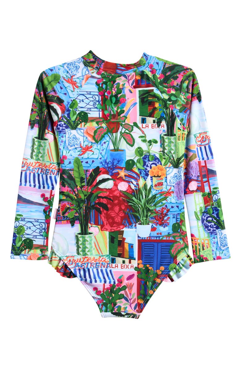 Seafolly Kids' La Boca Long Sleeve One-Piece Swimsuit, Alternate, color, 