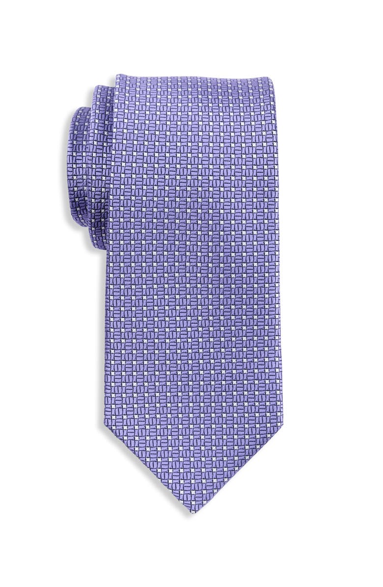 Oak Hill by DXL Big & Tall Micro Patterned Tie, Main, color, Purple