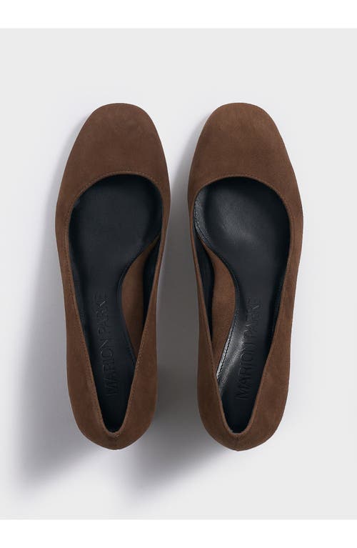 Marion Parke Block Heel Pump 60 Suede In Brown
