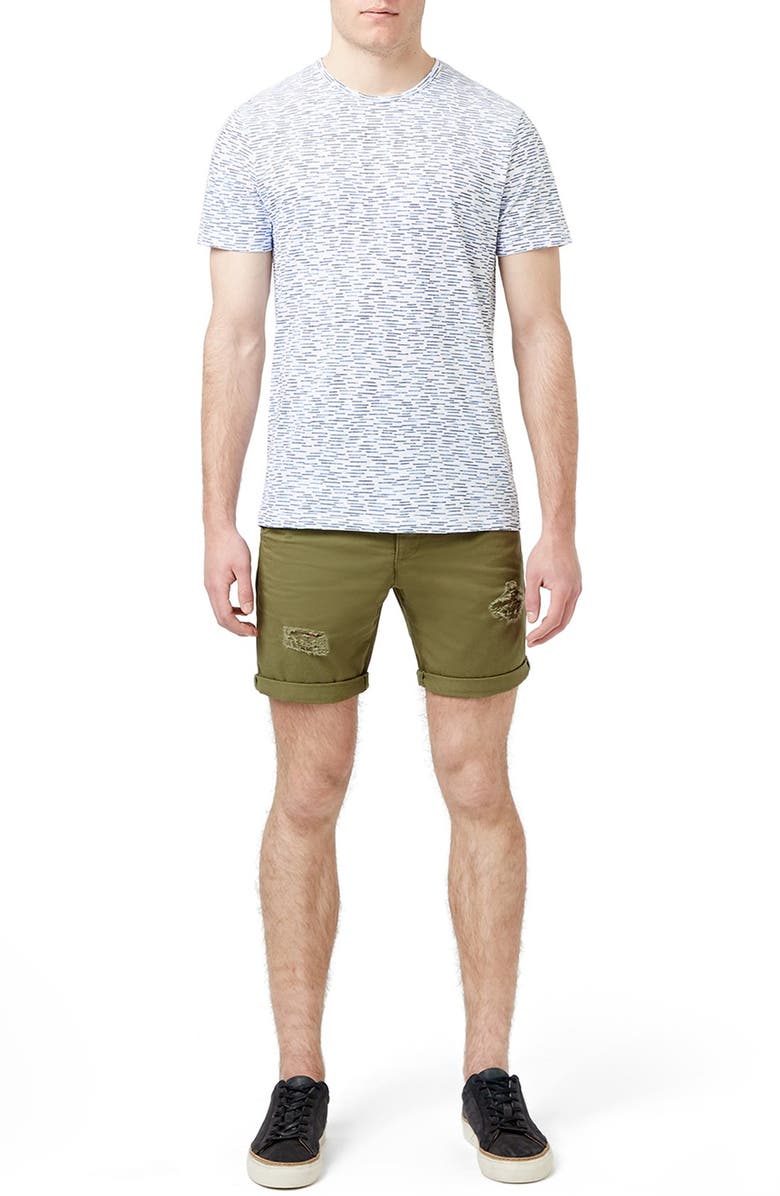 Topman Slim Fit Dash Print Crewneck T-Shirt, Alternate, color,