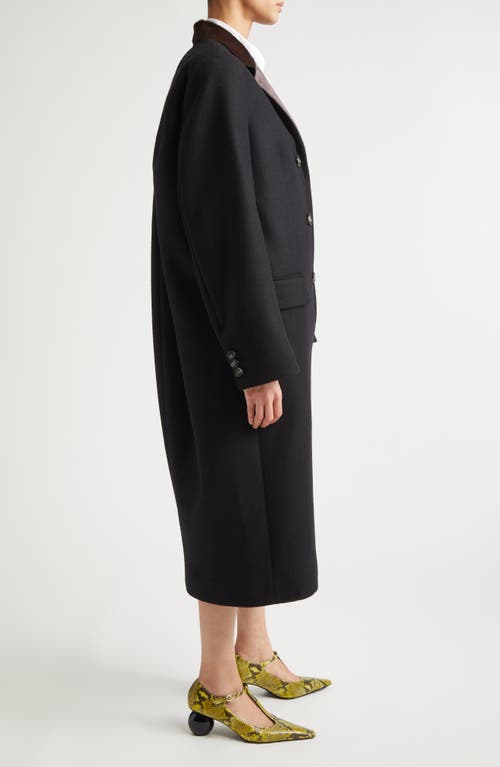 Marni Double Splittable Wool Coat In Black