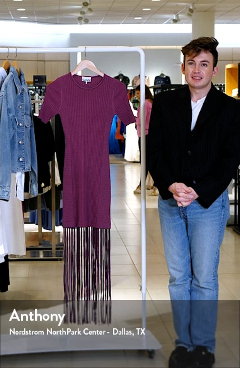 Melange Rib Fringe Detail Knit Dress, sales video thumbnail