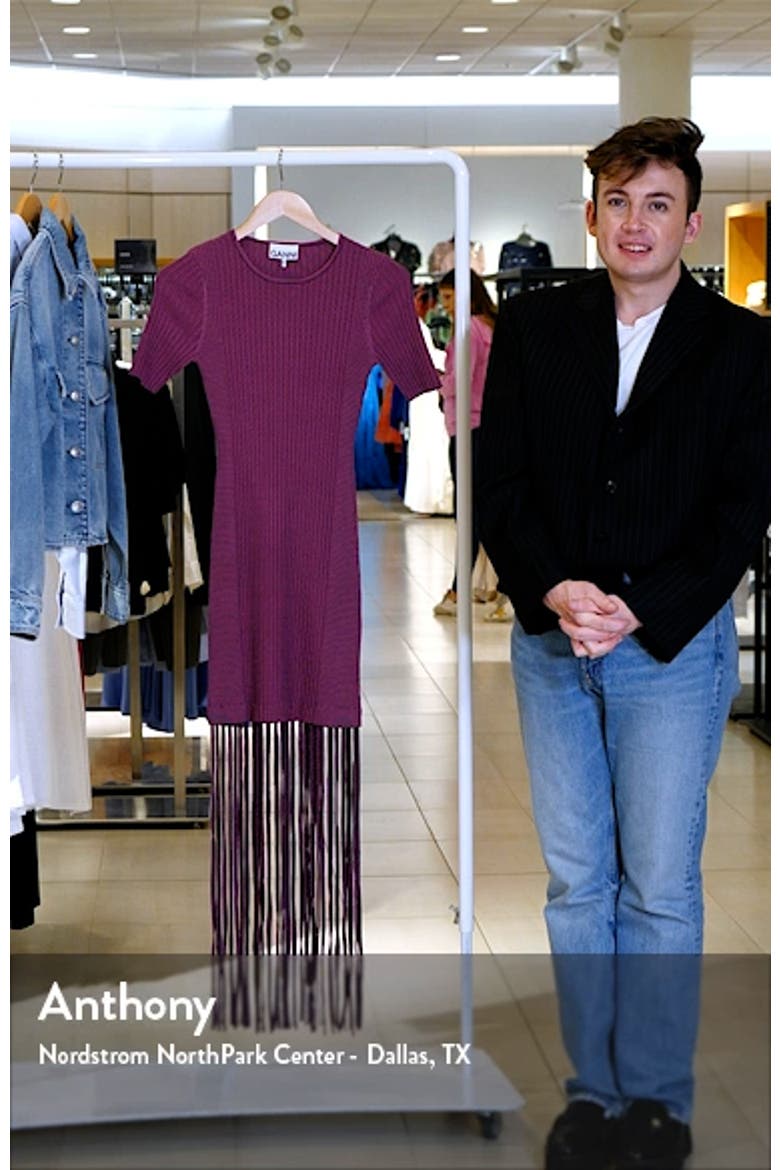 Melange Rib Fringe Detail Knit Dress video