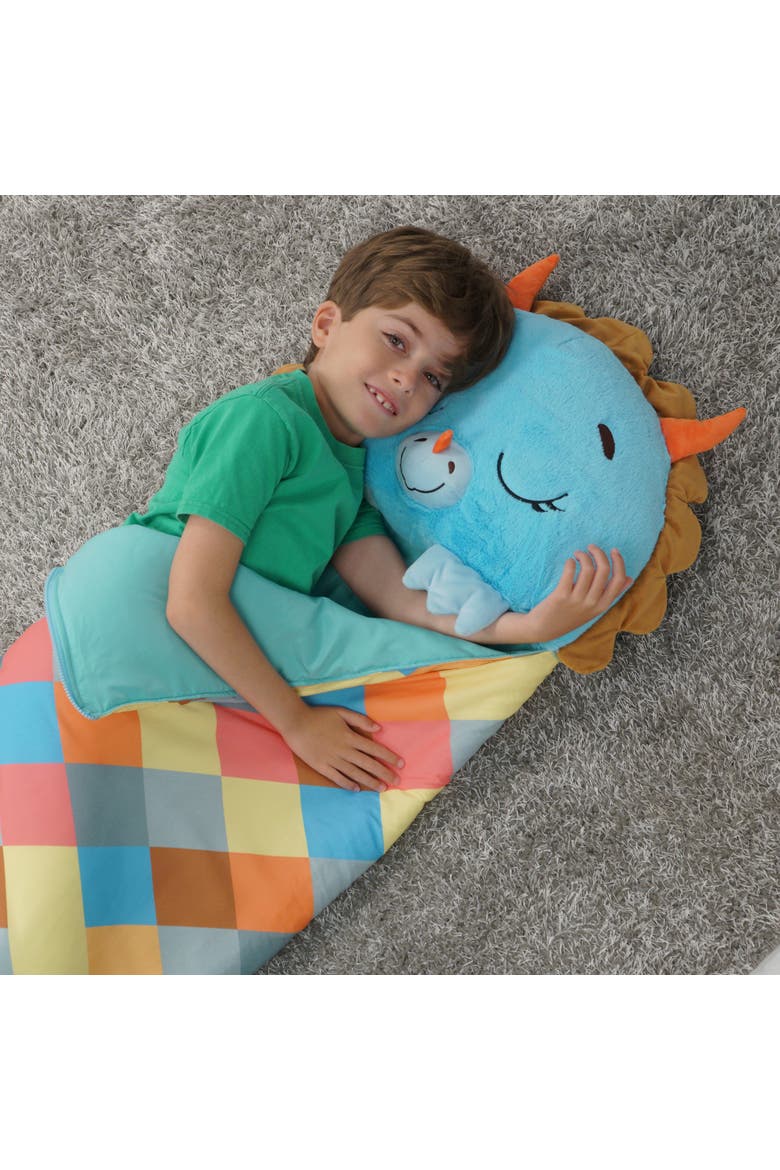 Pillow & Sleepy Sack Medium Triceratops Timmy, 54 inch x 20 inch, Alternate, color, Multicolored