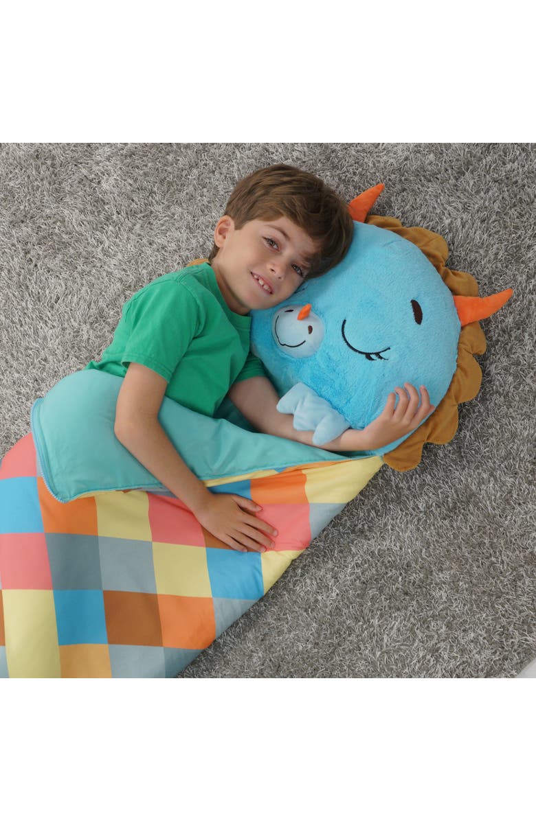 Happy Nappers Pillow & Sleepy Sack Medium Triceratops Timmy, 54 inch x 20 inch, Alternate, color, Multicolored