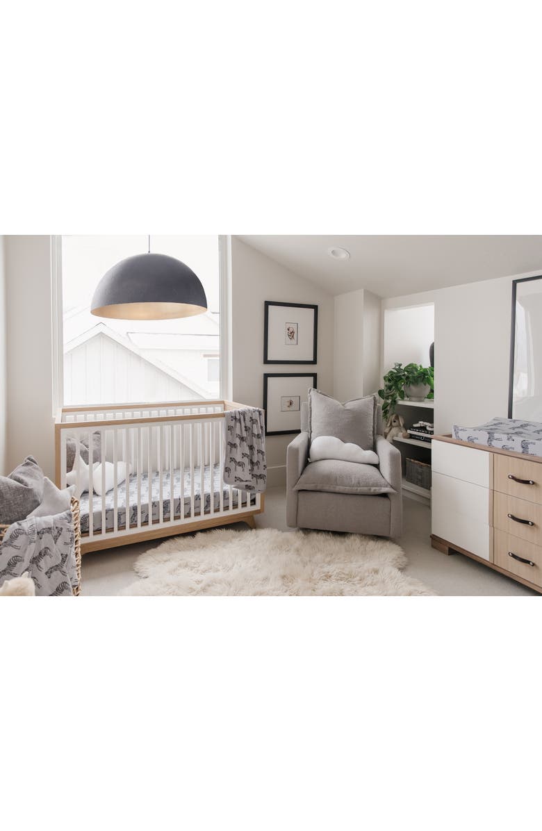 Oilo 2-Pack Zebra Jersey Crib Sheet, Alternate, color, Gray