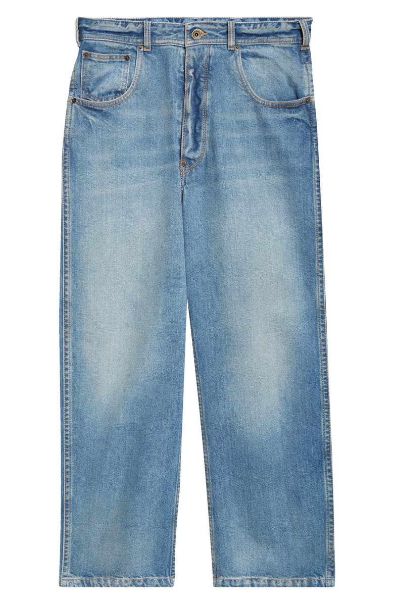 Maison Margiela Fray Hem Straight Leg Crop Jeans, Main, color, Washed Blue