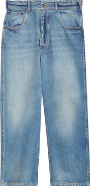 Maison Margiela Fray Hem Straight Leg Crop Jeans