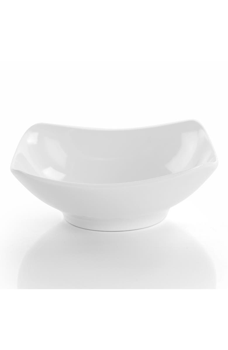 Elama Newman 18 Piece Square Porcelain Dinnerware Set, Alternate, color, White