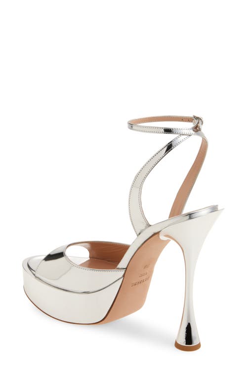 Betzábe Mirror Ankle Strap Platform Sandal In Silver