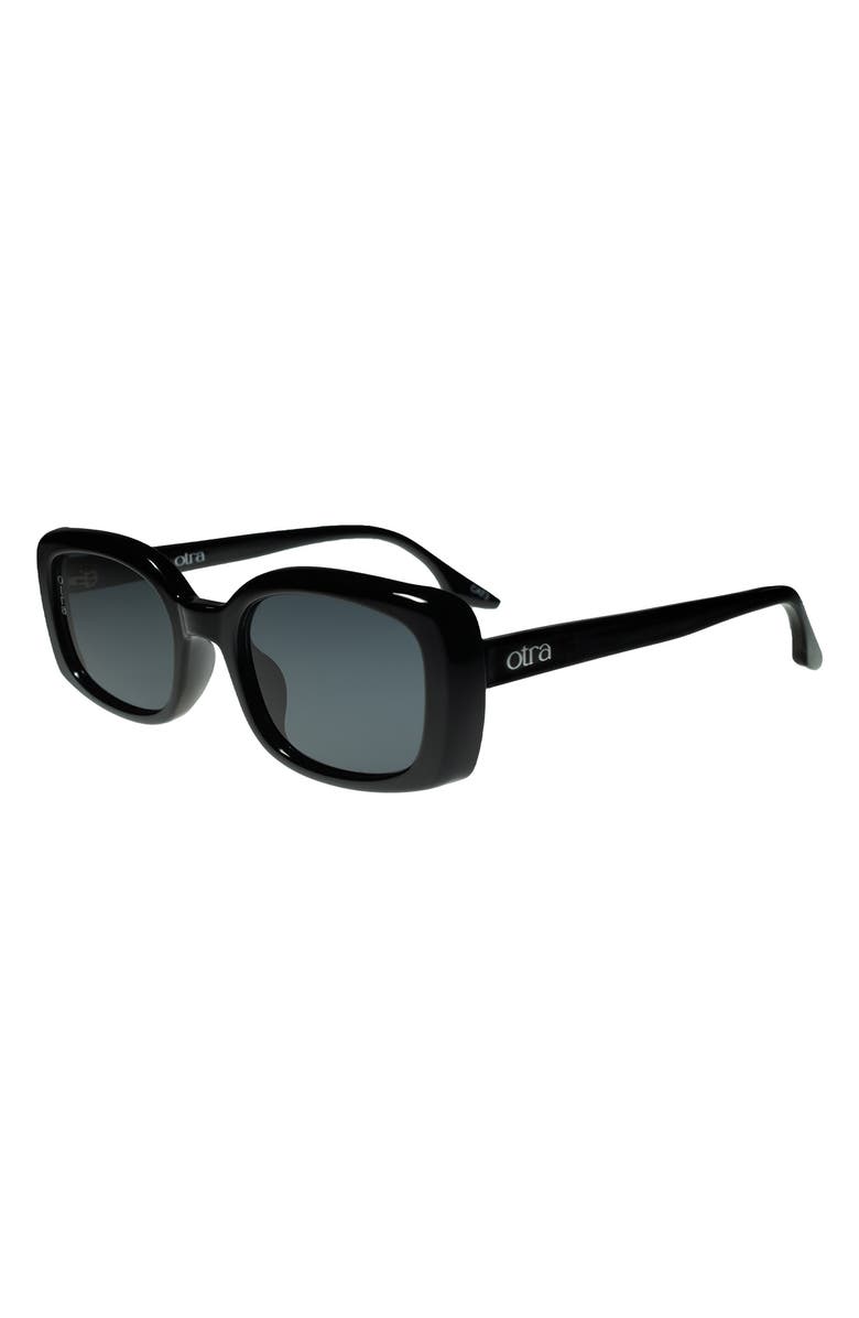 OTRA EYEWEAR Daisy Oval Sunglasses, Alternate, color, Black/ Smoke