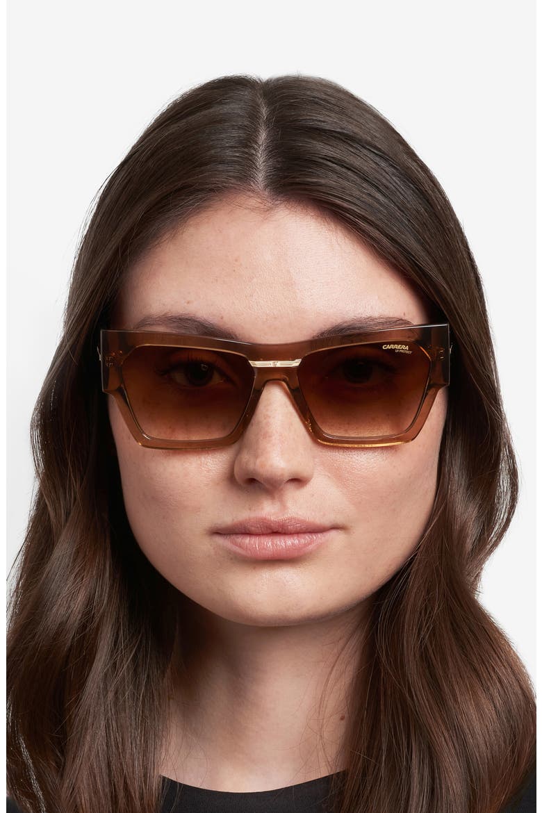 Victory 57mm Gradient Rectangular Sunglasses, Alternate, color, BROWN/ BROWN SF