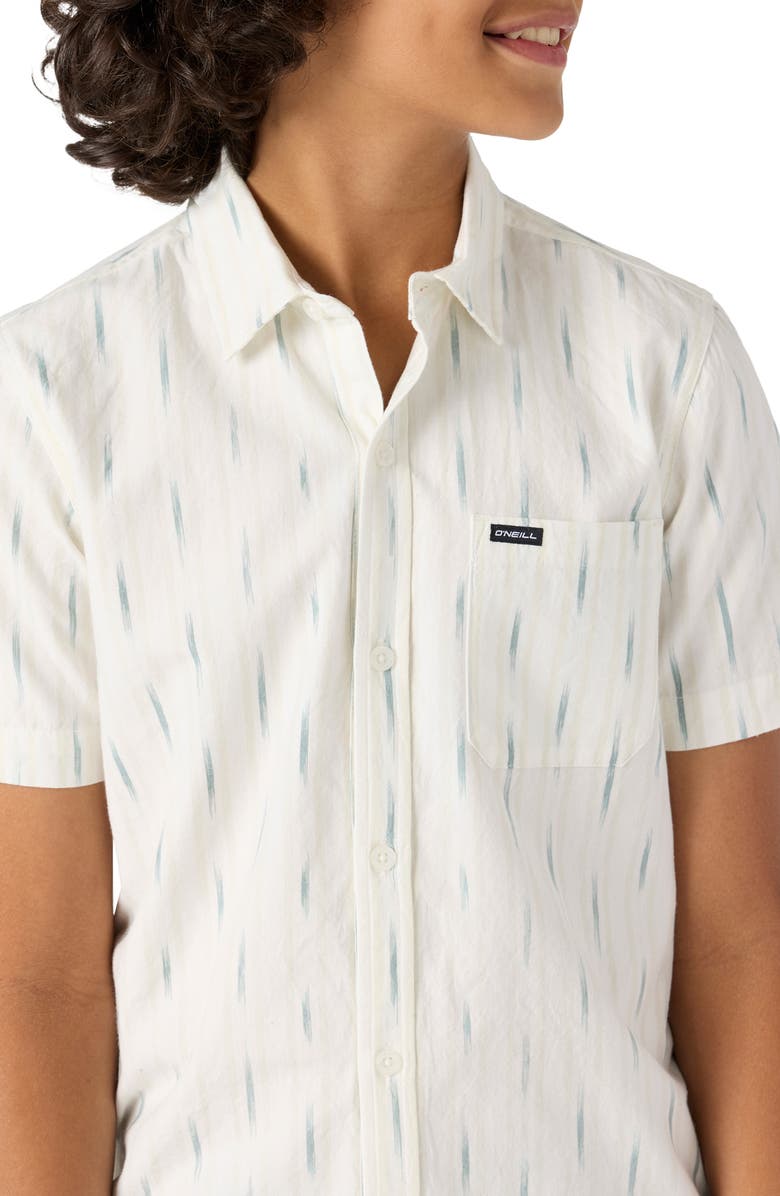 O'Neill Kids' Seafaring Ikat Short Sleeve Cotton Button-Up Shirgt, Alternate, color,