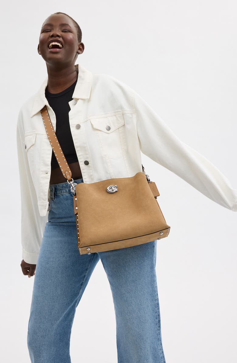 COACH Willow Suede Shoulder Bag, Alternate, color,