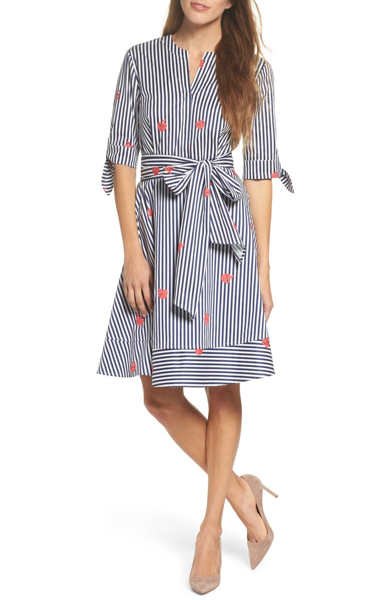 Felicity & Coco BELLA FIT FLARE TIE FRONT SHIR, Main, color, 