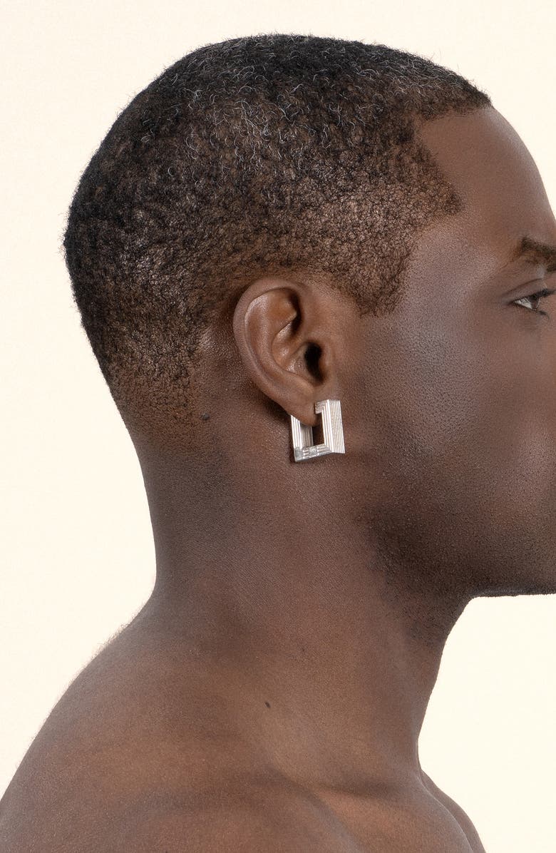 IVI Los Angeles Medium Aurelia Hoop Earrings, Alternate, color, Silver