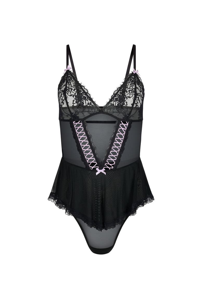 Eleanor Bodysuit Lingerie, Alternate, color, Black