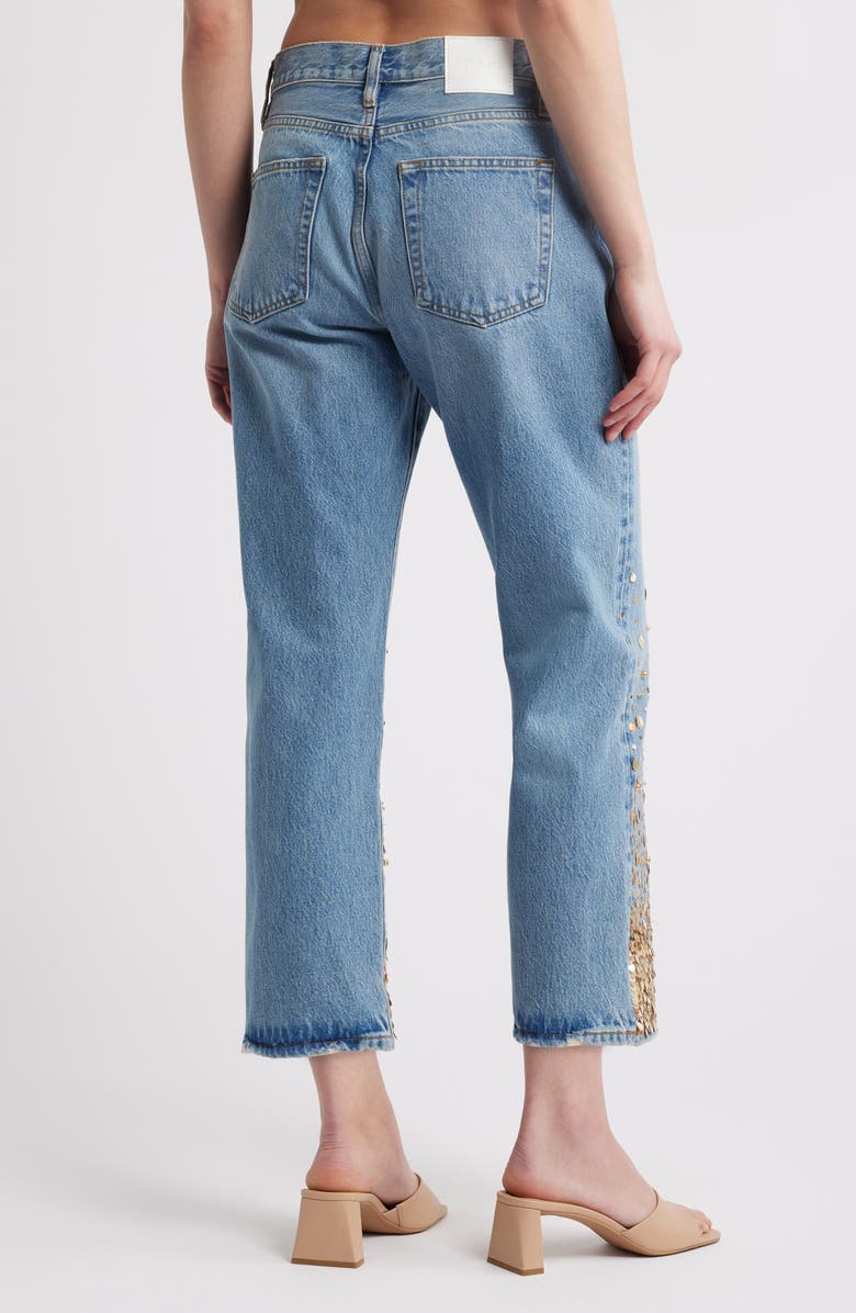 FRAME The Atelier Champagne Ankle Straight Leg Jeans, Alternate, color, Gold Embellished