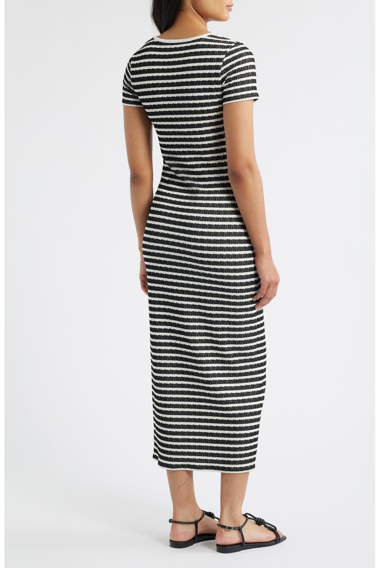 Keyhole Midi Dress, Alternate, color, BLACK/ IVORY