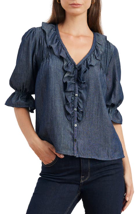 Chloe Cotton Ruffle Shirt