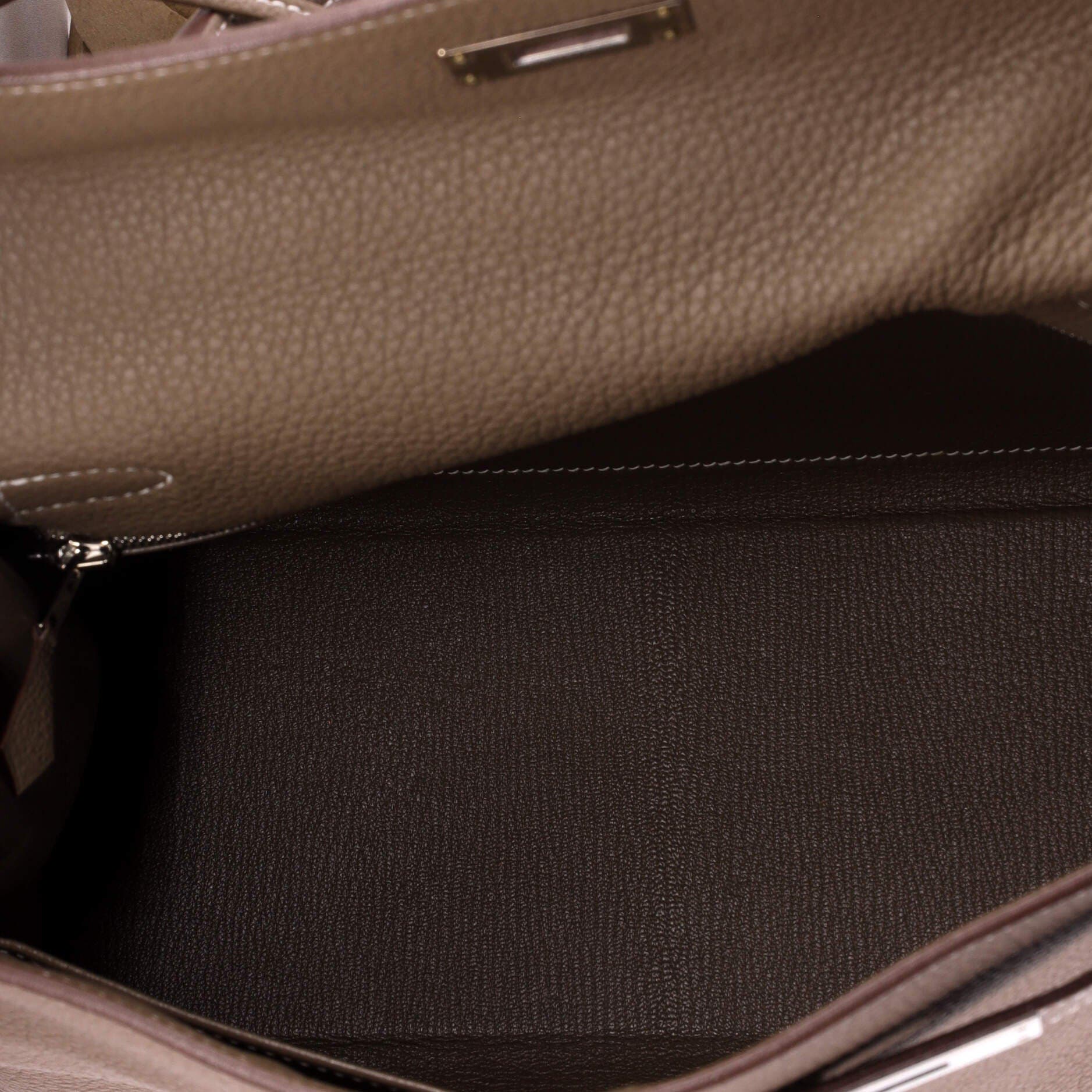 Pre-Owned Hermes Kelly Handbag Grey Togo with Palladium Hardware 28, Alternate, color, Etoupe