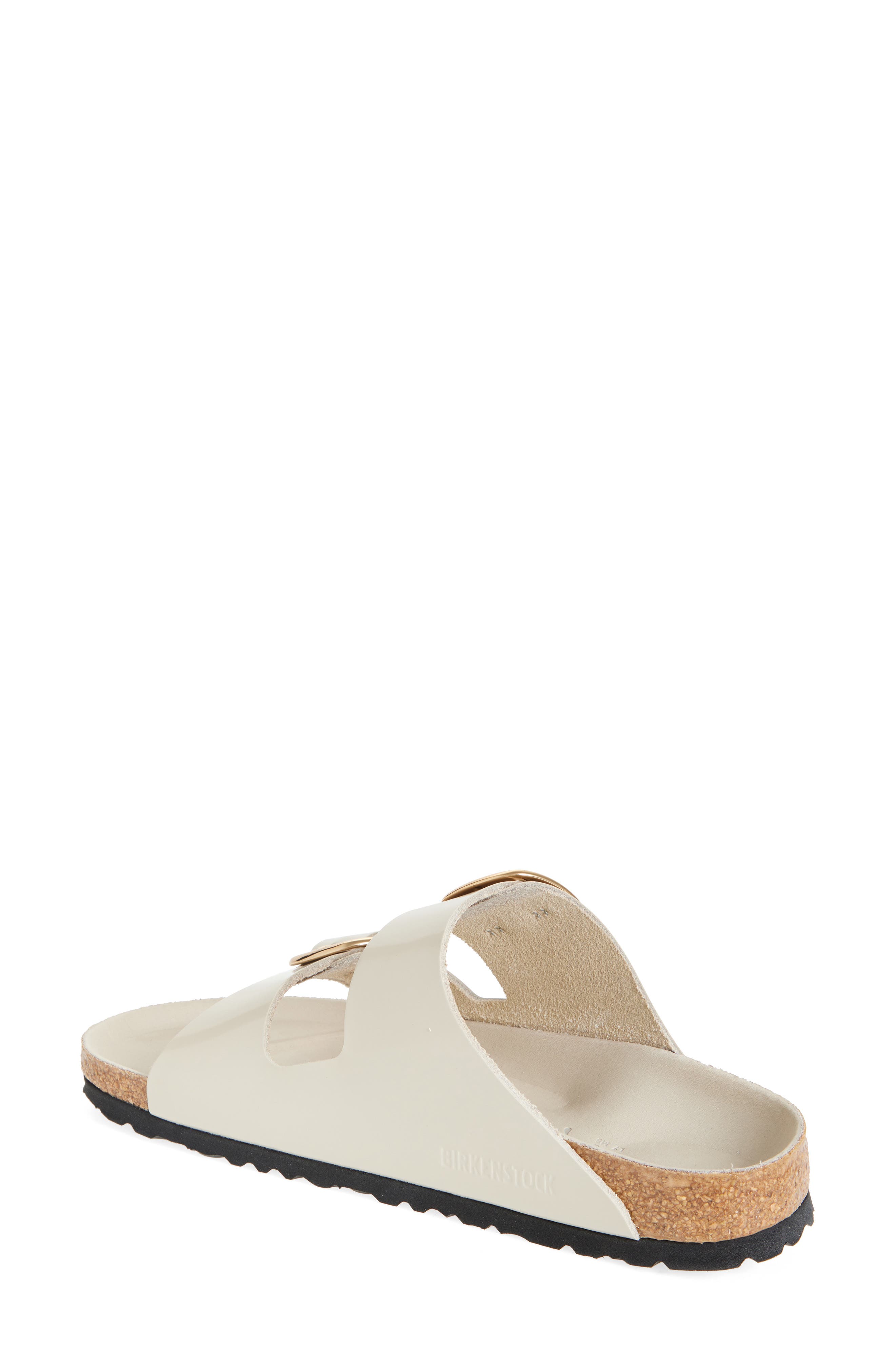 Arizona Big Buckle Slide Sandal, Alternate, color, OYSTER HIGH SHINE