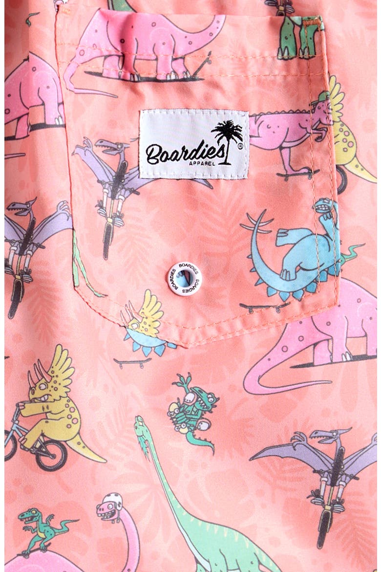 Kids' Dino Riders Swim Trunks, Alternate, color, PEACH