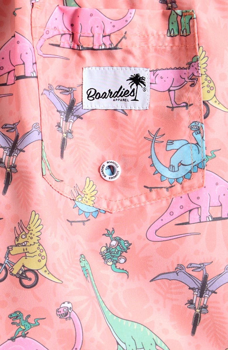 Boardies Kids' Dino Riders Swim Trunks, Alternate, color, Peach