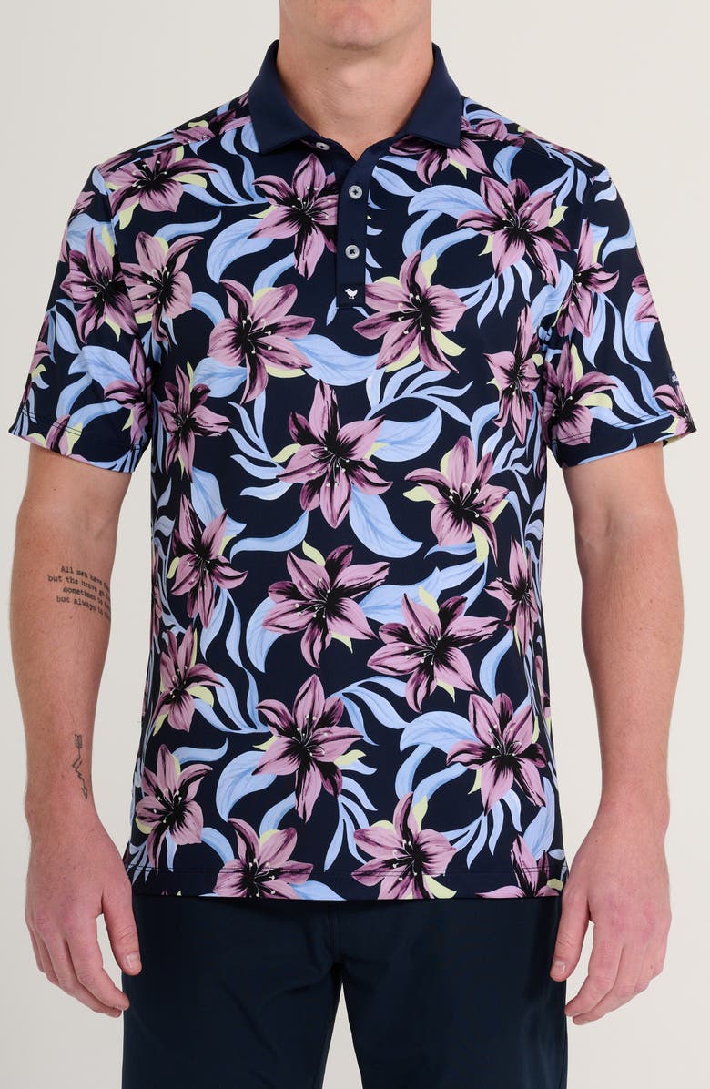 Bad Birdie Core Floral Performance Golf Polo, Main, color, 