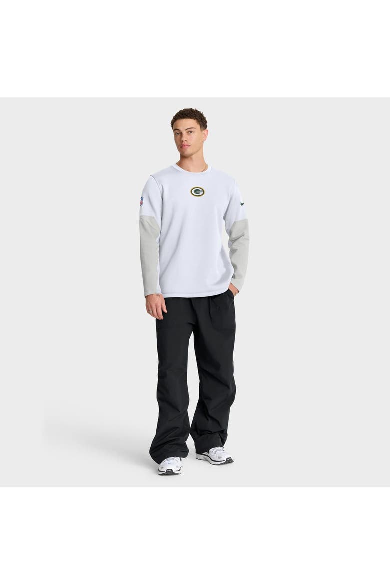Men's Nike White Green Bay Packers Sideline Coach Therma-FIT Long Sleeve T-Shirt, Alternate, color, White