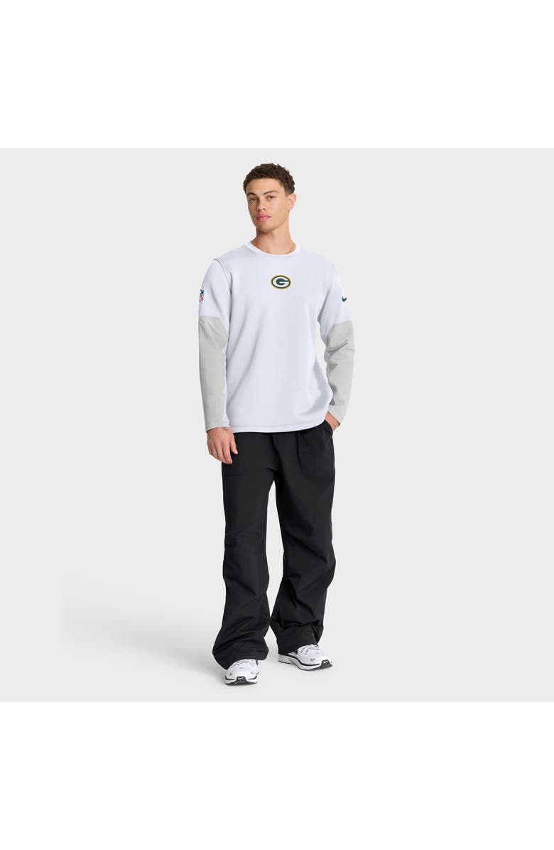 Nike Men's Nike White Green Bay Packers Sideline Coach Therma-FIT Long Sleeve T-Shirt, Alternate, color, White