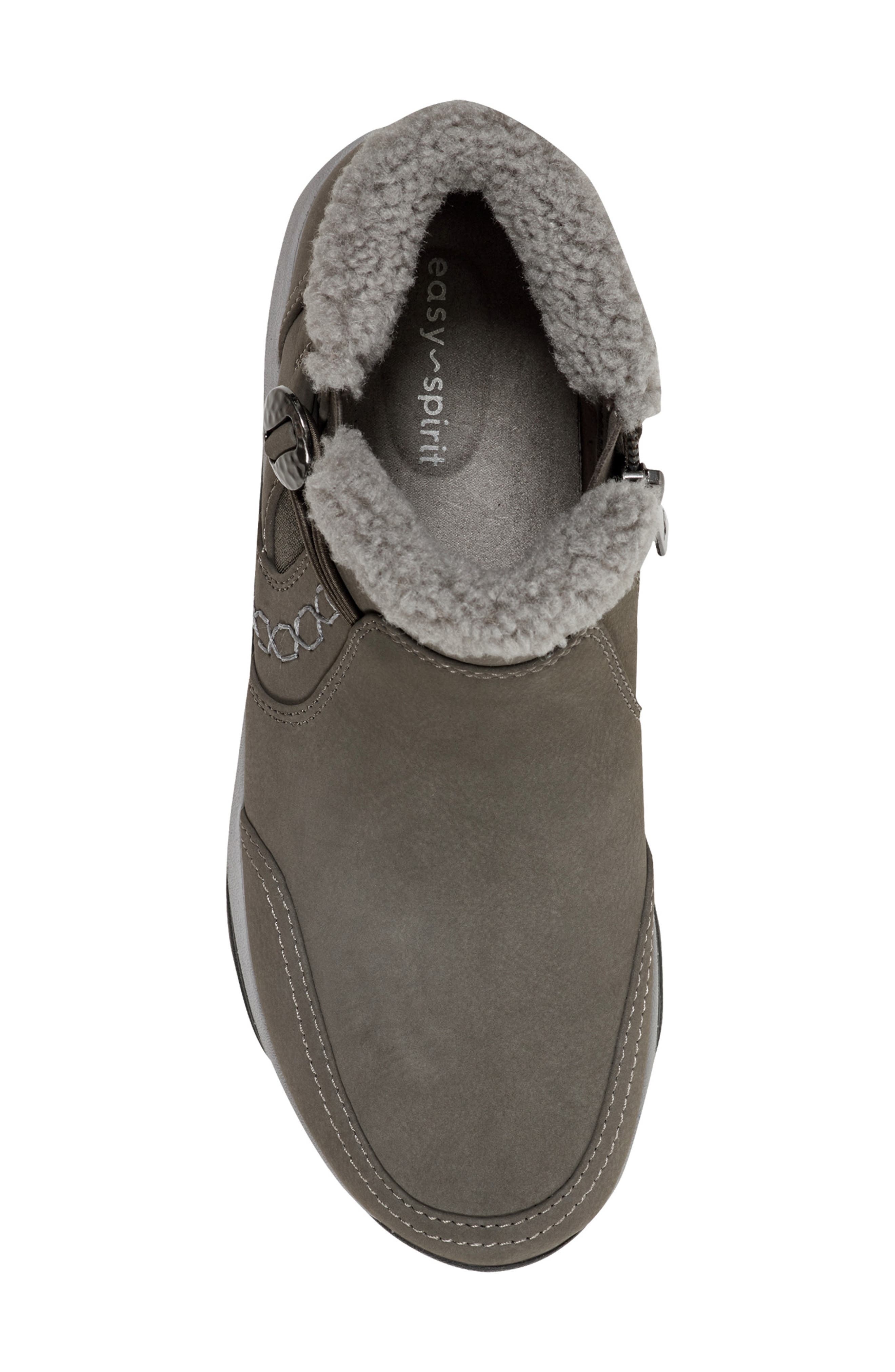 Easy Spirit Erique Water Repellent Faux Shearling Lined Bootie, Alternate, color, Dark Grey