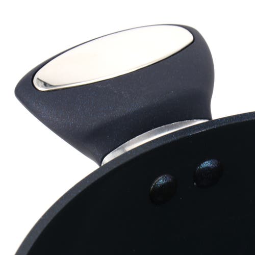 Oster Hawke 3.9 Quart Ceramic Nonstick Aluminum Saute Pan With Lid In Dark Blue In Black