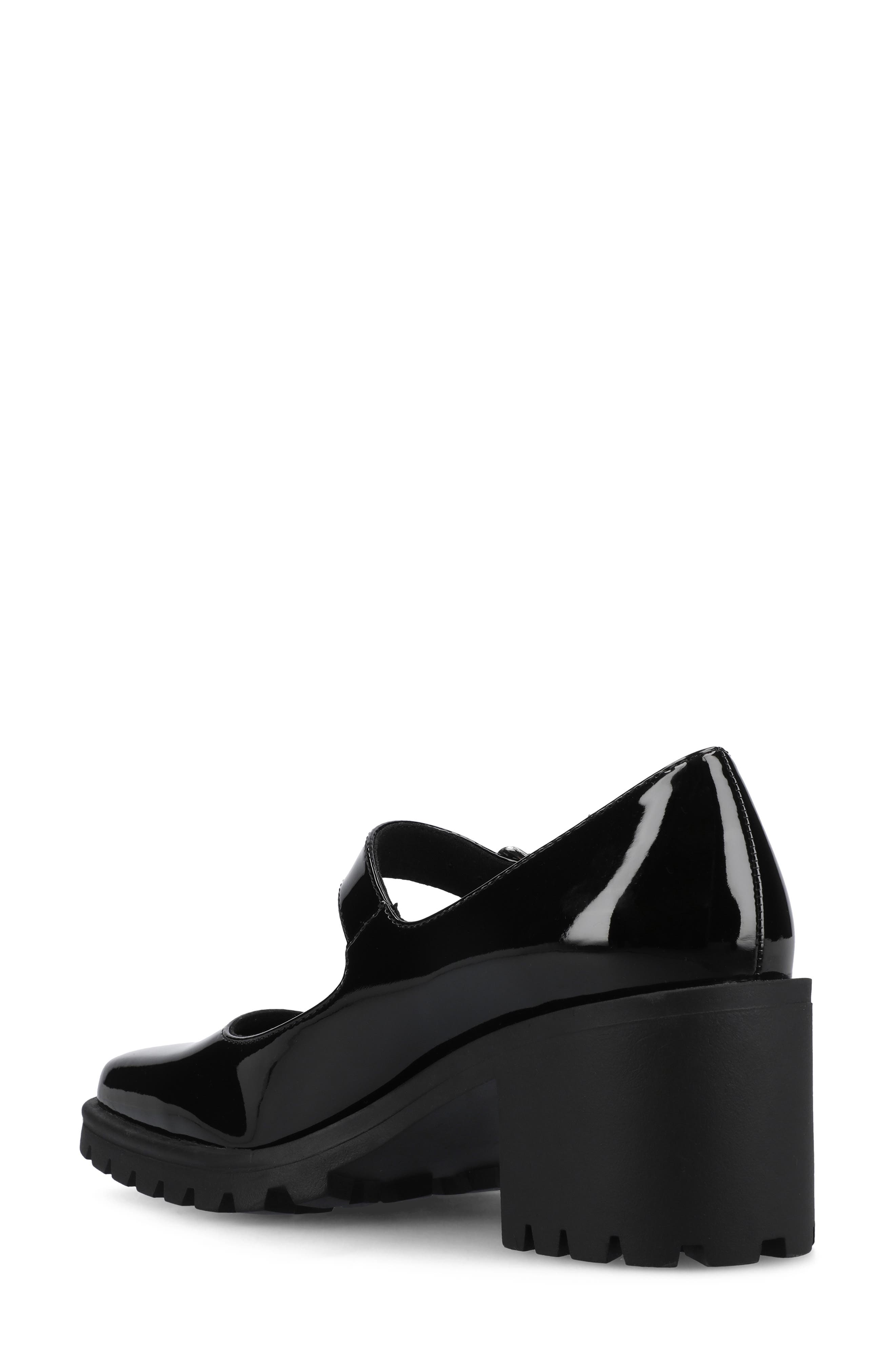 Journee Collection Mary Jane Pump, Alternate, color, Black Patent