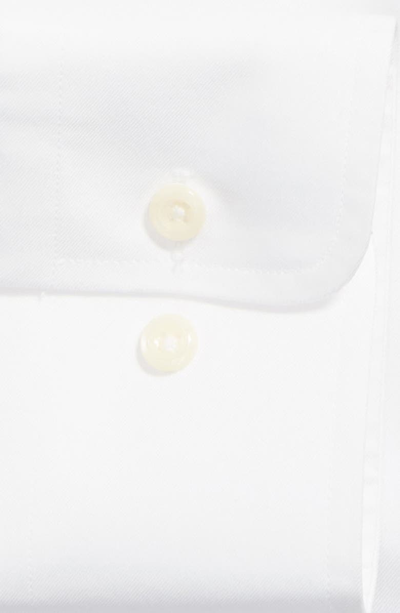 David Donahue Trim Fit Superfine Twill Dress Shirt, Alternate, color, White
