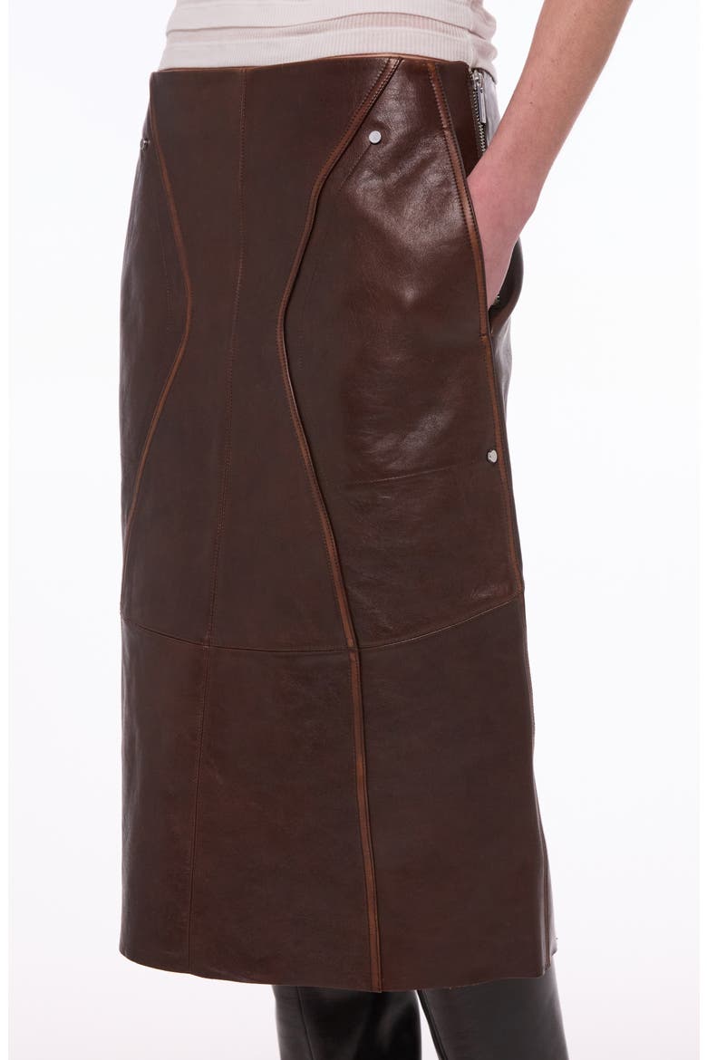 Leather Saddle Midi Skirt, Alternate, color, SADDLE