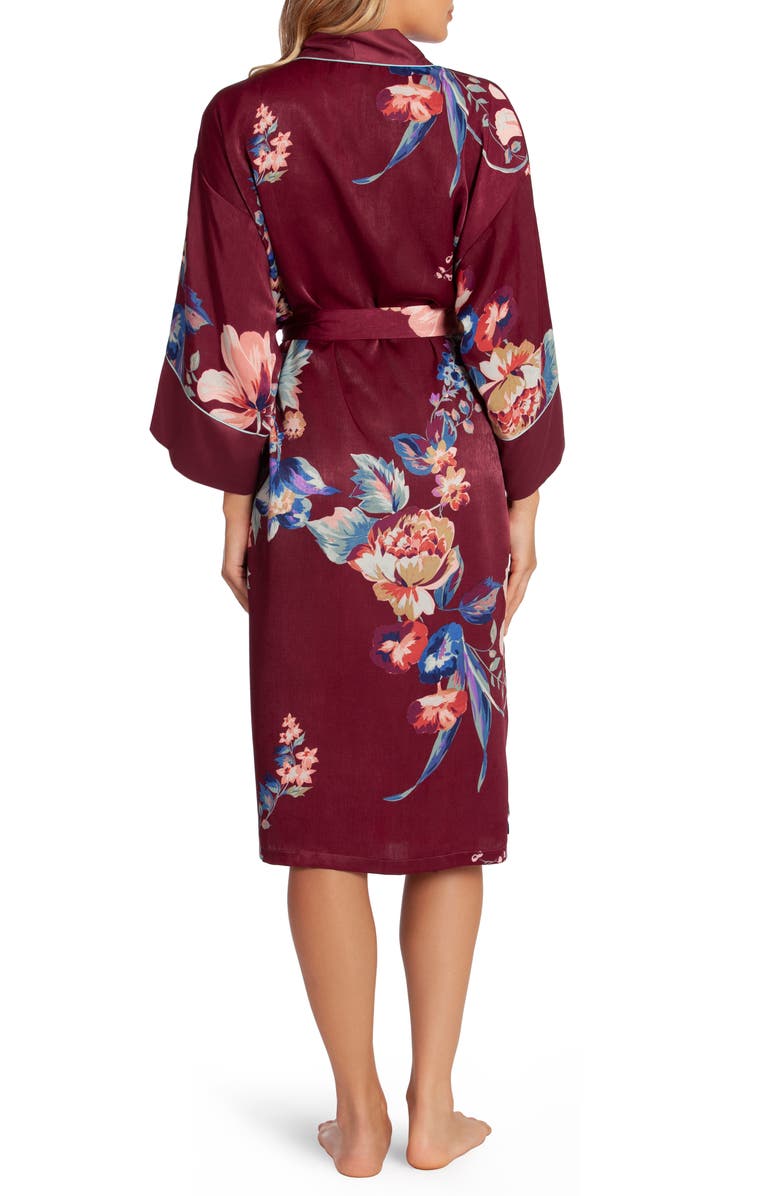 In Bloom by Jonquil Lenox Floral Satin Robe, Alternate, color, 