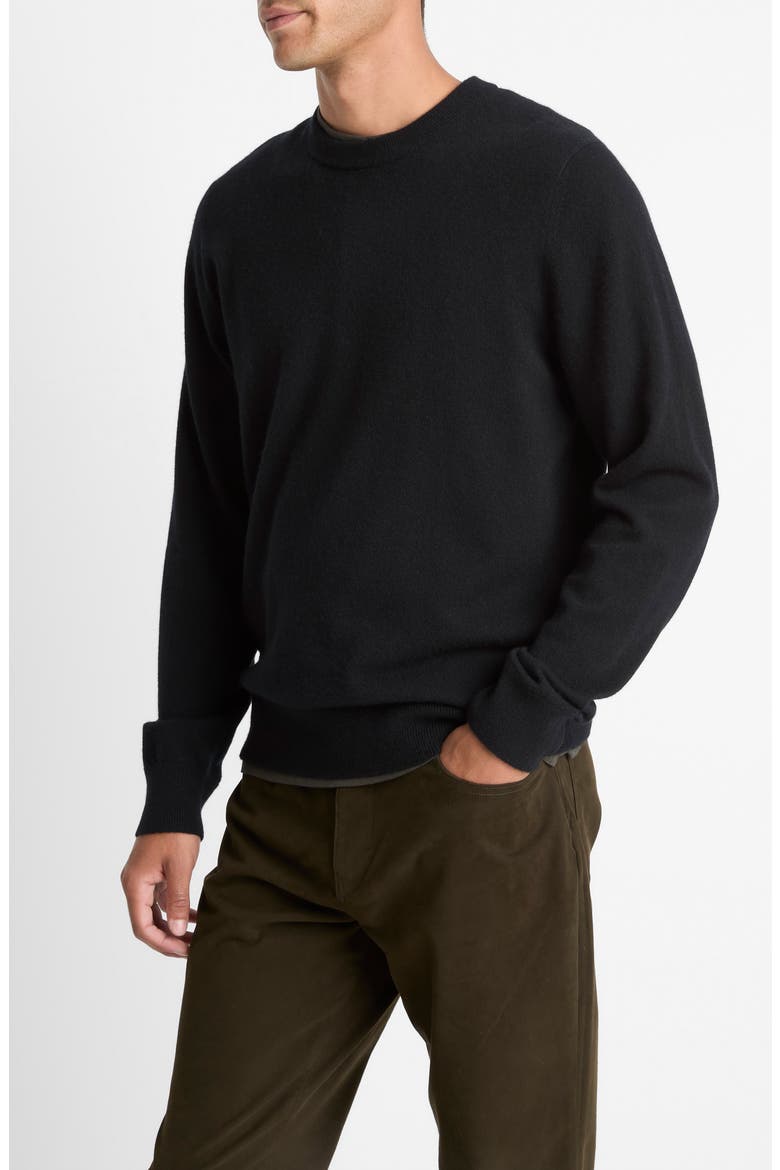 Cashmere Crewneck Sweater, Alternate, color, BLACK
