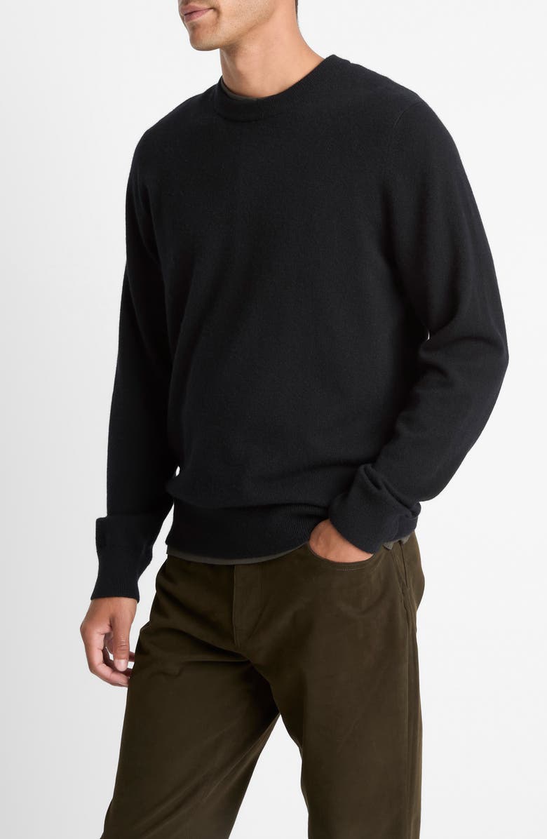 Vince Cashmere Crewneck Sweater, Alternate, color, Black