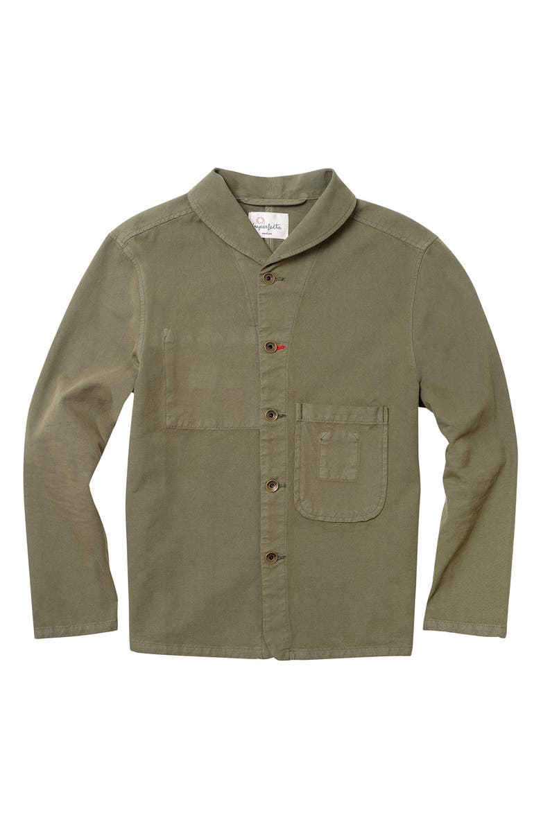 Imperfects Garment Dyed Canvas Shepherds Shirt Jacket, Alternate, color, Olive