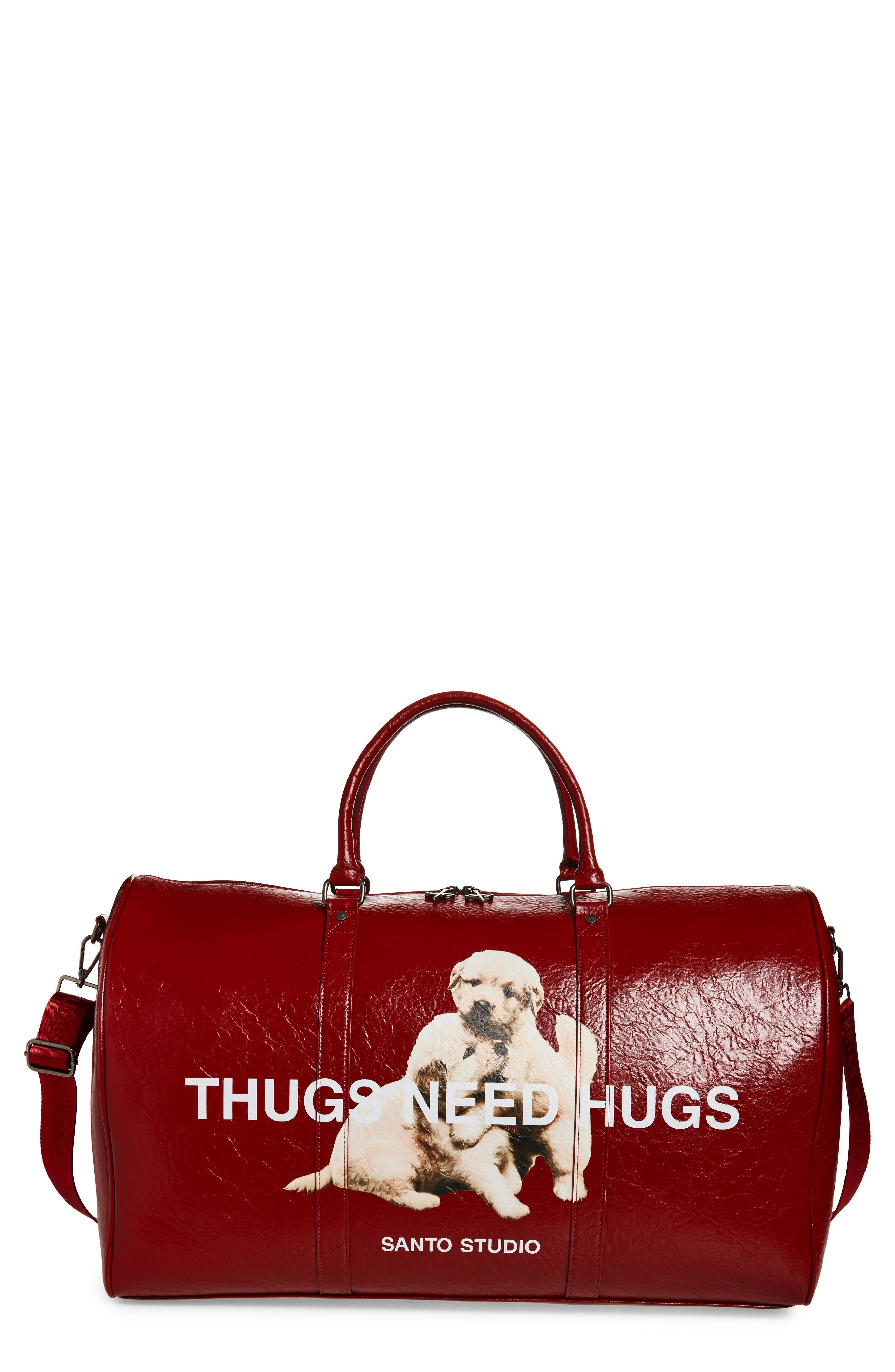 SANTO STUDIO Jasmine Tookes Red Duffel Bag, Main, color, Merlot