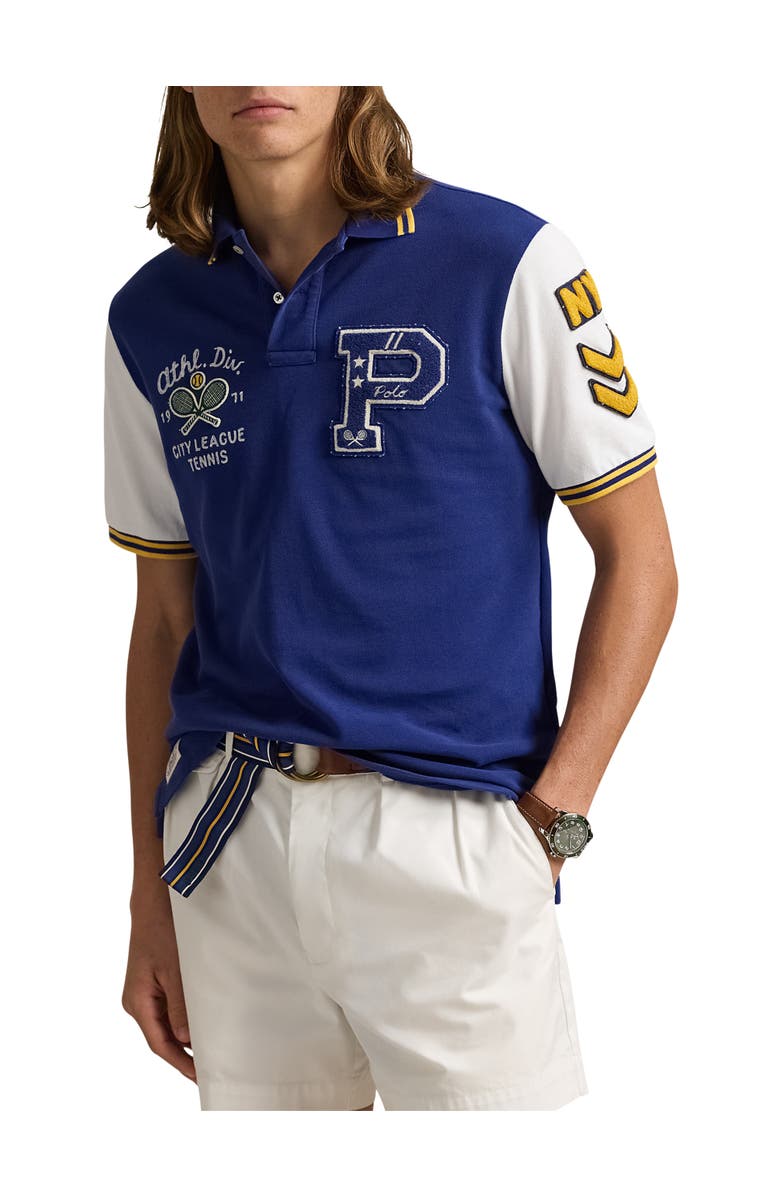 Polo Ralph Lauren Big & Tall Varsity-Inspired Mesh Polo Shirt, Main, color, 