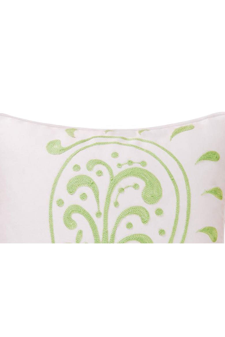 Samara Chain Stitch Pillow, Alternate, color, Green