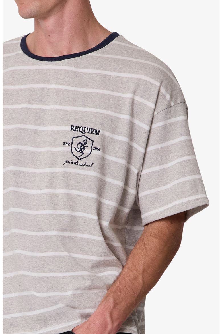 Striped Ringer T-Shirt, Alternate, color, GREY/ WHITE