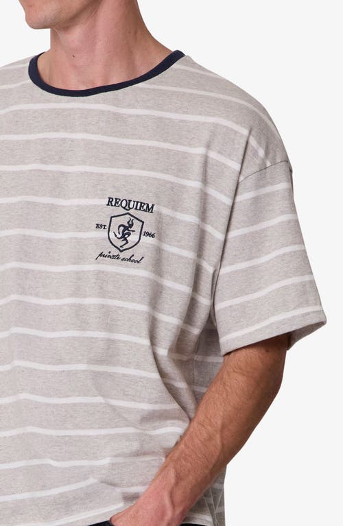 Mnml Striped Ringer T-shirt In Grey/ White