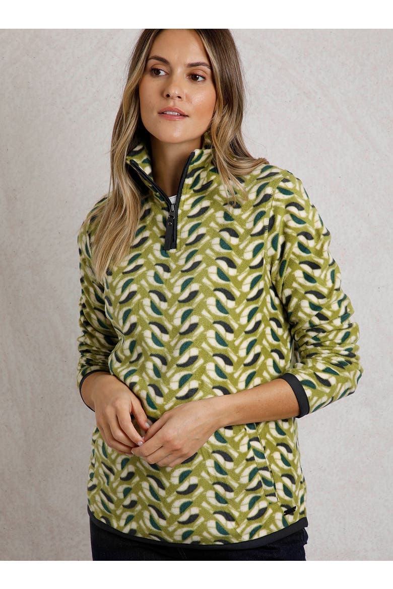 Reena 1/4 Zip Printed Microfleece, Alternate, color, Warm Olive
