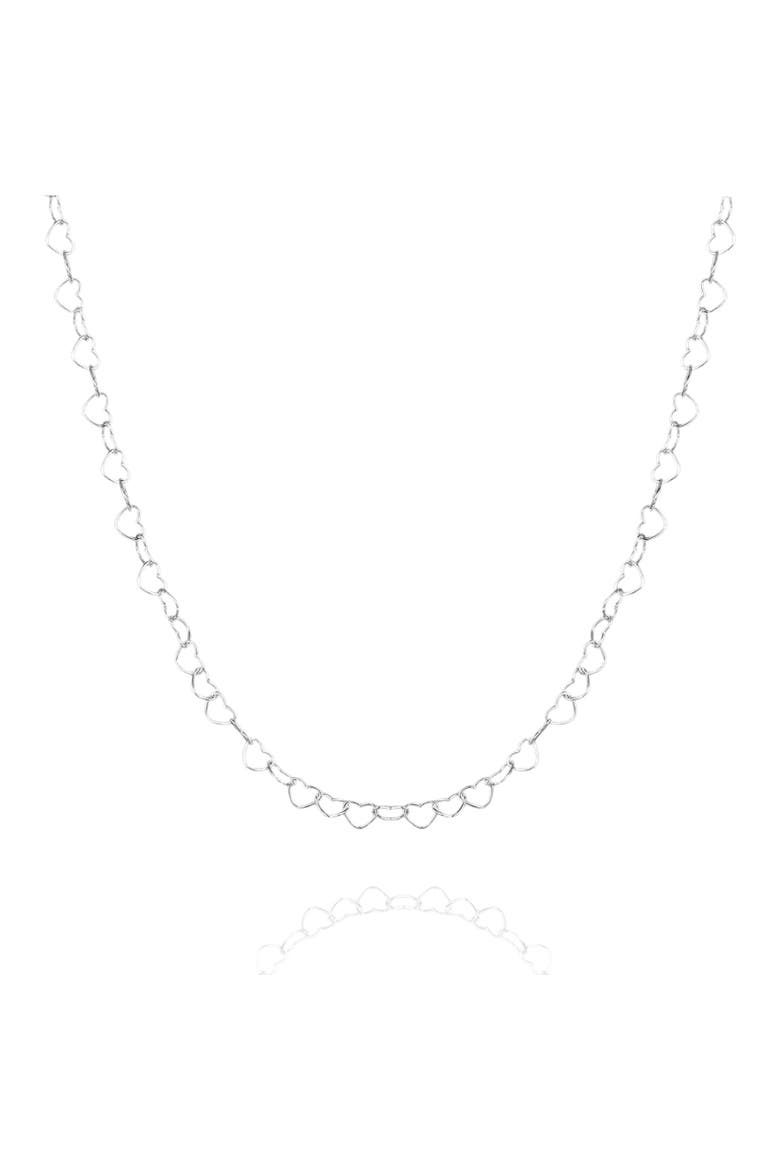 Love Heart Sterling Silver Chain Necklace, Main, color, Silver